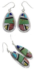 Sterling Silver Southwest Multicolor Link Necklace Set GS75443